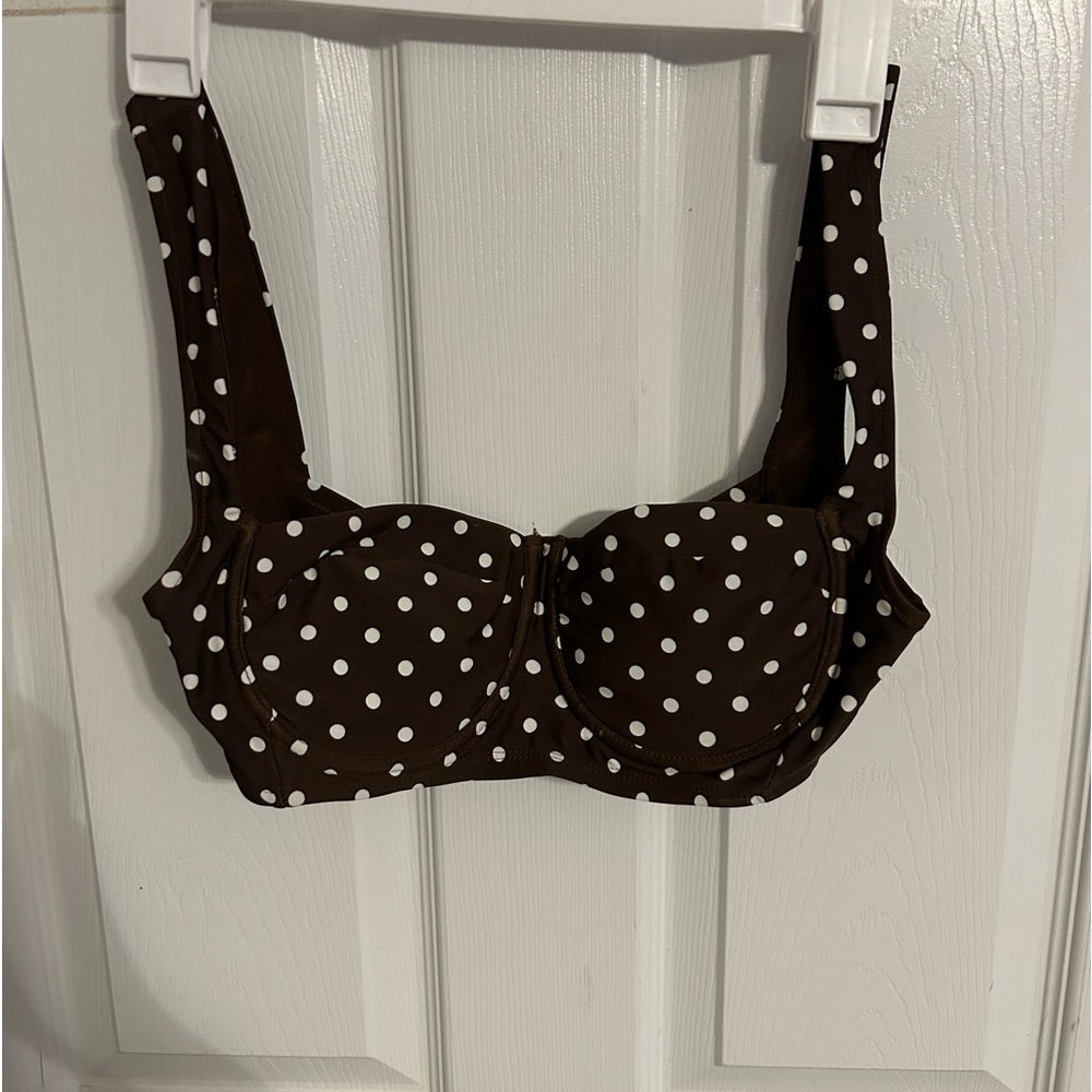 Top and bottom Brown polka dot bikini